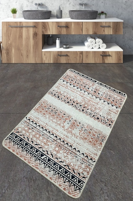 Covoras de baie multicolor din fibre sintetice 70x120 cm Raquel The Home Collection