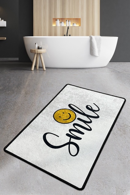 Covoras de baie multicolor din fibre sintetice 80 x 100 cm Smile The Home Collection