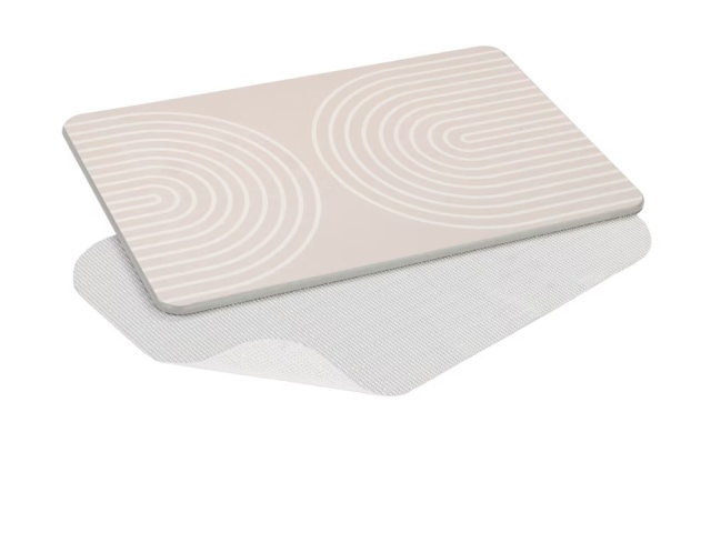 Covoras pentru baie gri deschis din piatra 39x60 cm Nazca Wenko