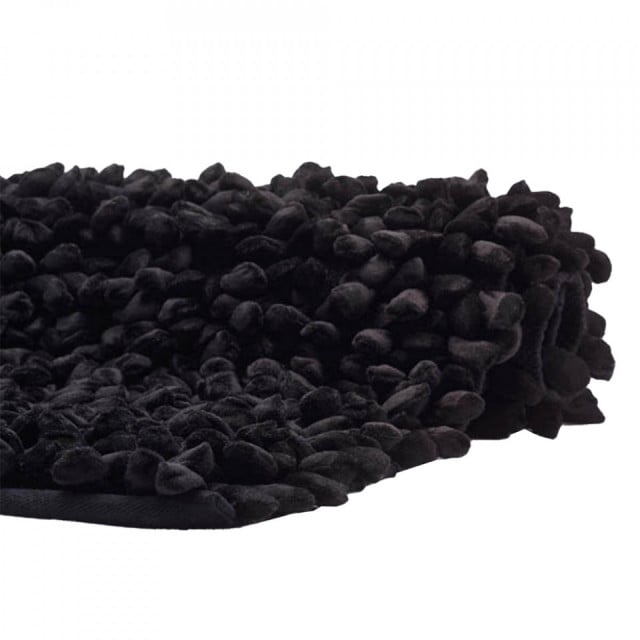 Covoras pentru baie negru din poliester 60x100 cm Rocca Aquanova