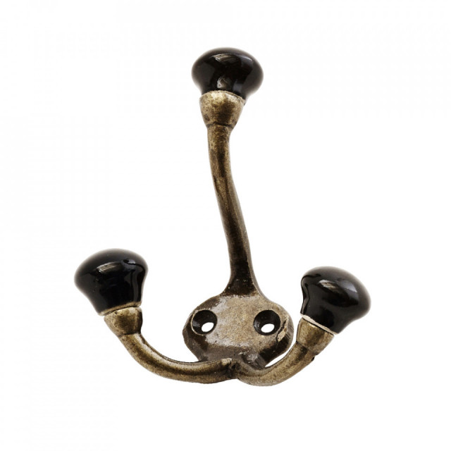 Cuier negru/maro alama din metal Kwell Madam Stoltz