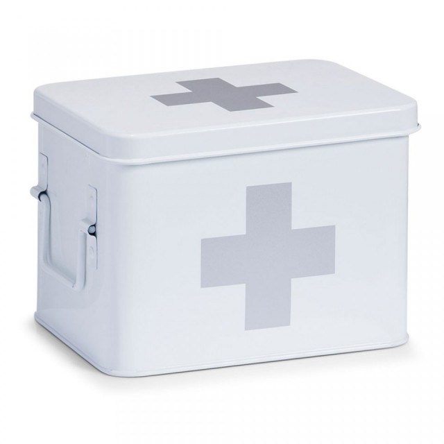 Cutie alba cu capac din metal pentru medicamente Medicine Box White Zeller