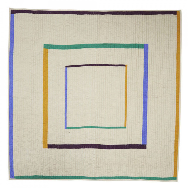 Cuvertura matlasata crem/multicolora din bumbac 260x260 cm Twist Hubsch