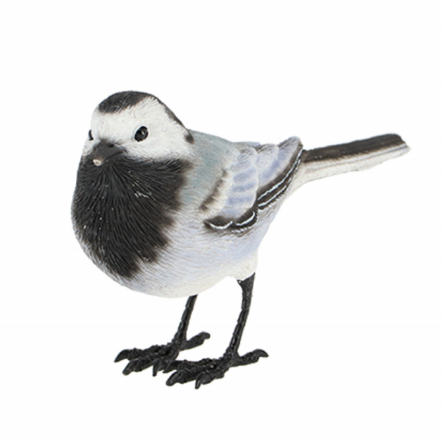 Decoratiune alba/neagra din polirasina 8 cm White Wagtail Esschert Design