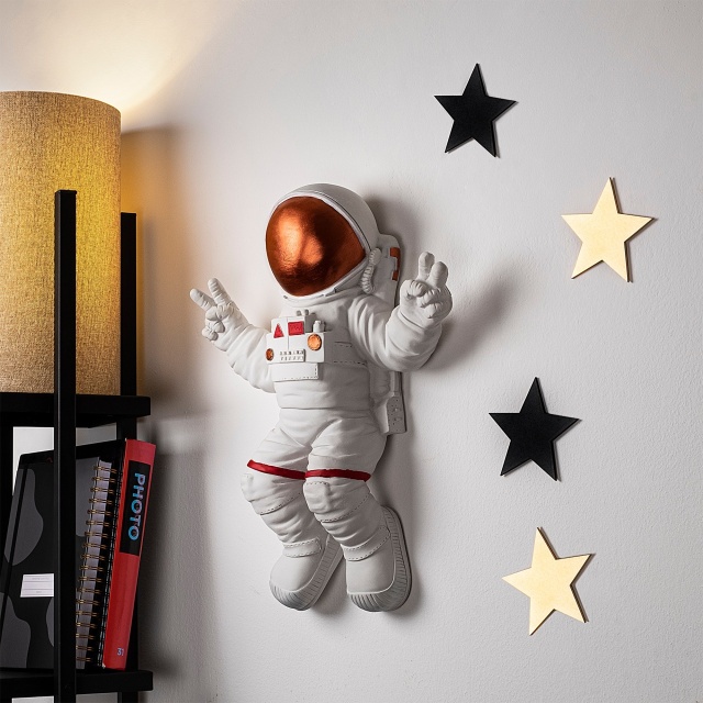 Decoratiune de perete alba din textil 35x47 cm Astronaut The Home Collection