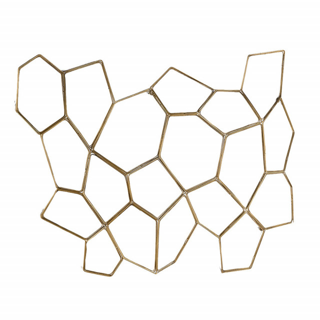 Decoratiune de perete aurie din metal 77x107 cm Mella Thai Natura