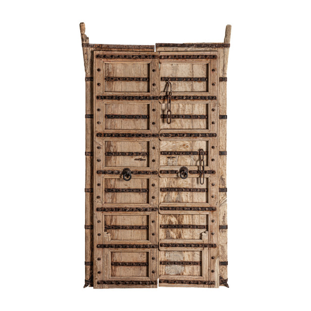 Decoratiune de perete maro din lemn de tec 114x186 cm Sacha Vical Home