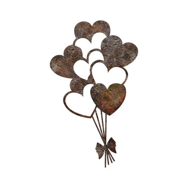 Decoratiune de perete maro din metal 21x35 cm Rusty Heart The Home Collection