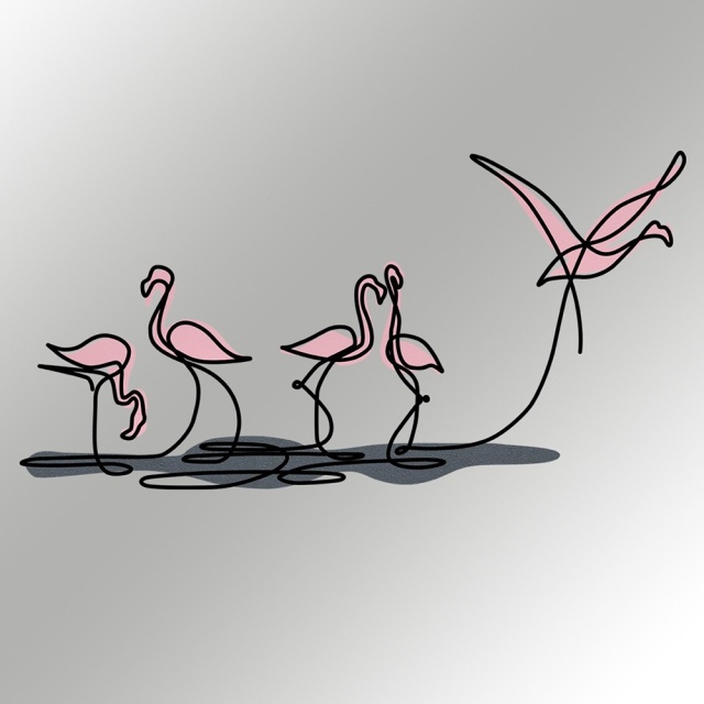 Decoratiune de perete multicolora din metal 35x66 cm Flamingo The Home Collection