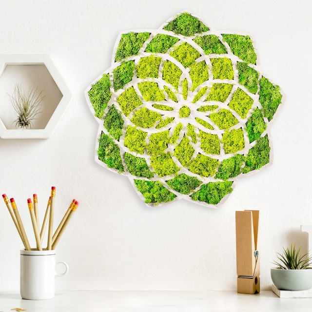 Decoratiune de perete verde/alba 44 cm Flower The Home Collection