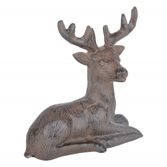 Decoratiune maro din fonta 15 cm Resting Deer Esschert Design