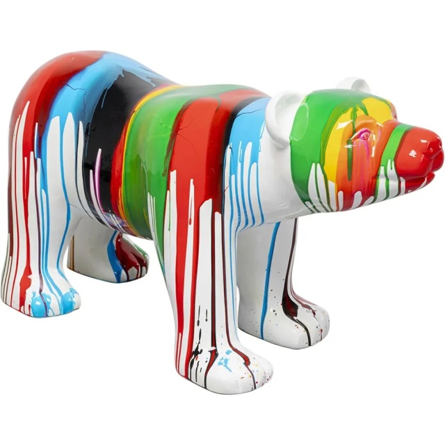 Decoratiune multicolora din fibre sintetice 46 cm Polar Bear Kare