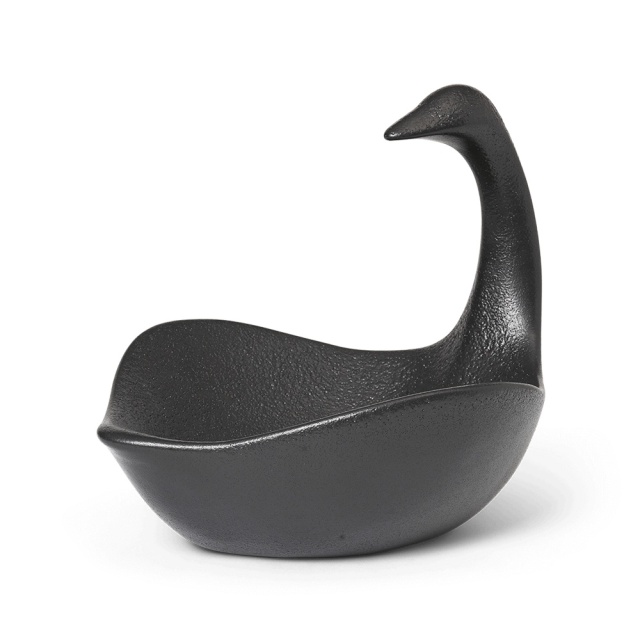 Decoratiune neagra din ceramica 27 cm Swan Ferm Living