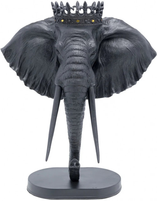 Decoratiune neagra din fibre sintetice 57 cm Elephant Royal Kare