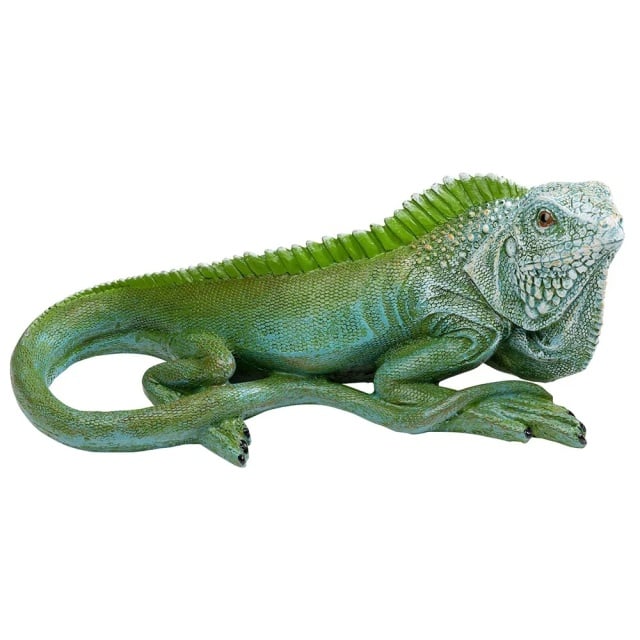 Decoratiune verde din fibre sintetice 9 cm Lizard Kare