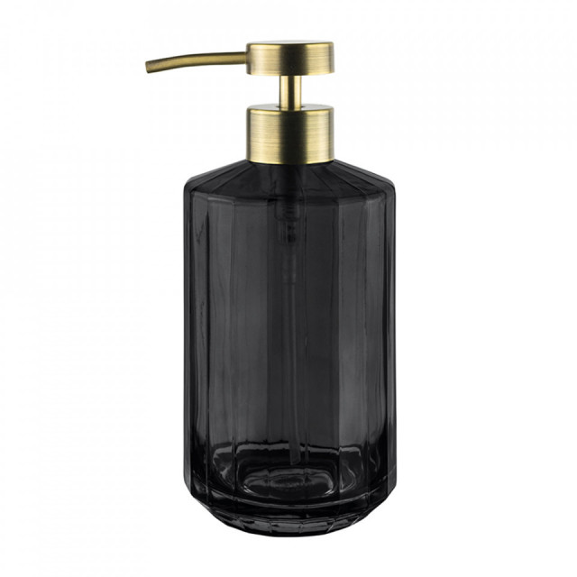 Dispenser sapun lichid negru/maro alama din sticla si metal 7x18 cm Vision Mette Ditmer Denmark