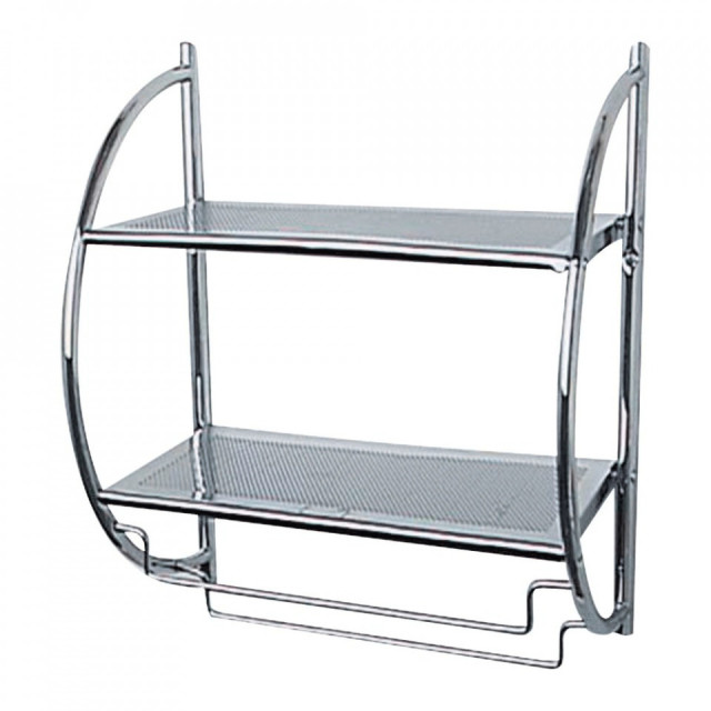Etajera de perete argintie din metal 55 cm Exclusive Wenko