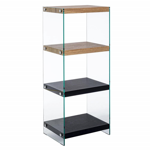 Etajera maro/neagra din sticla 101 cm Line Wood Bizzotto