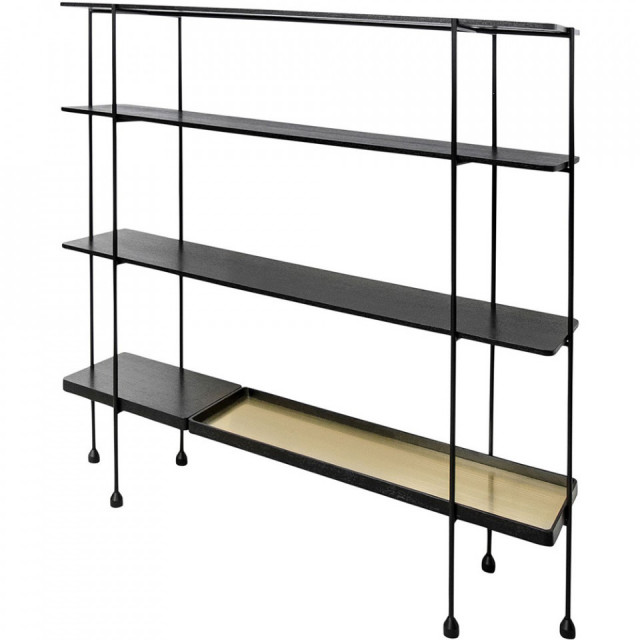 Etajera neagra/aurie din metal 160 cm Highline Versmissen