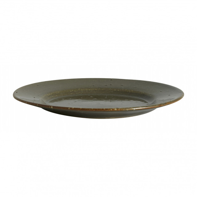 Farfurie pentru desert verde inchis din ceramica si portelan 14 cm Riverton Nordal