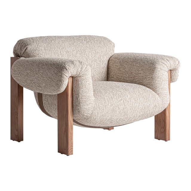 Fotoliu bej/maro din textil Uznach Vical Home