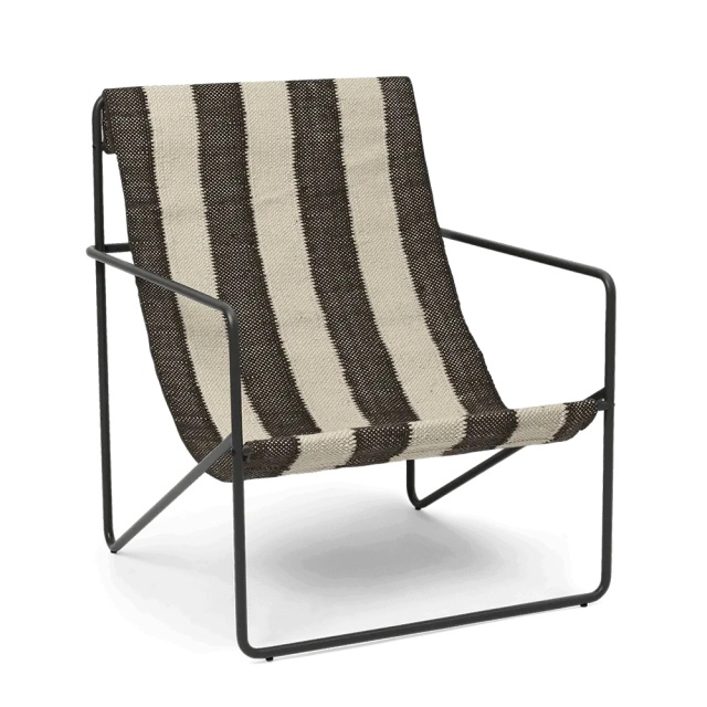 Fotoliu exterior crem/negru din textil Desert Ferm Living