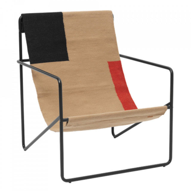 Fotoliu exterior multicolor din textil Desert Black Ferm Living