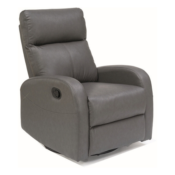 Fotoliu recliner gri din piele Olimp The Home Collection