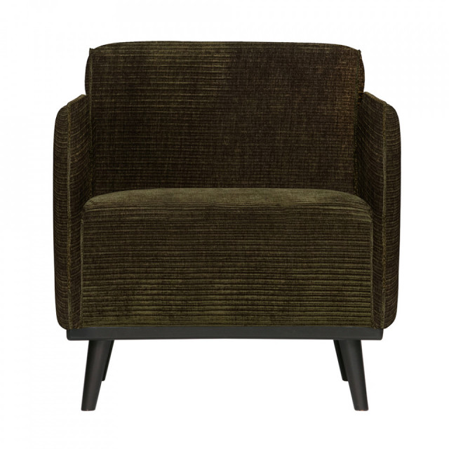 Fotoliu verde din textil Statement Arms BePureHome