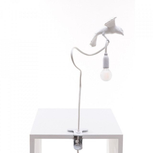 Lampa birou alba din fibre naturale 100 cm Sparrow Cruising Seletti