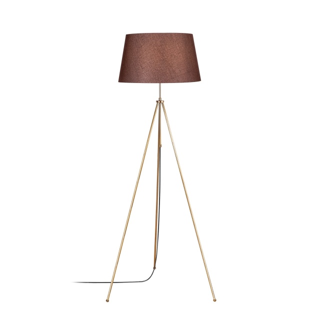 Lampadar auriu/maro inchis din metal 165 cm Tripod The Home Collection