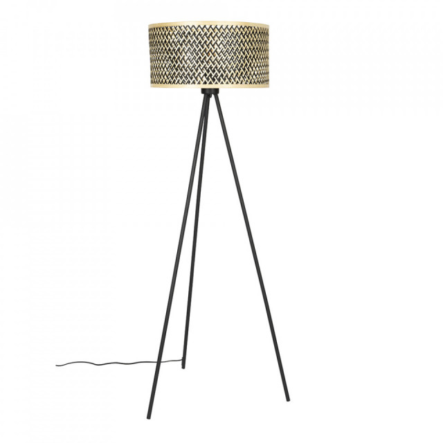 Lampadar bej/negru din bambus si metal 146 cm Isla The Home Collection