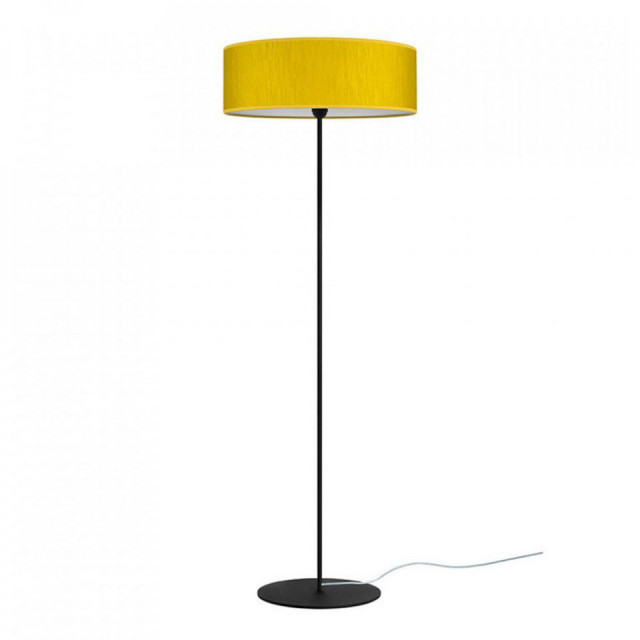 Lampadar galben/negru din otel si textil 129 cm Doce Mustard Sotto Luce