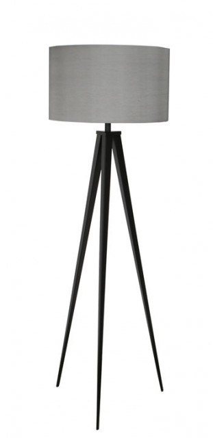 Lampadar gri/negru din metal si material textil 157 cm Tripod Zuiver