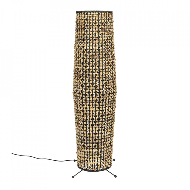 Lampadar maro din fibre naturale si metal 93 cm Hyacint Dutchbone