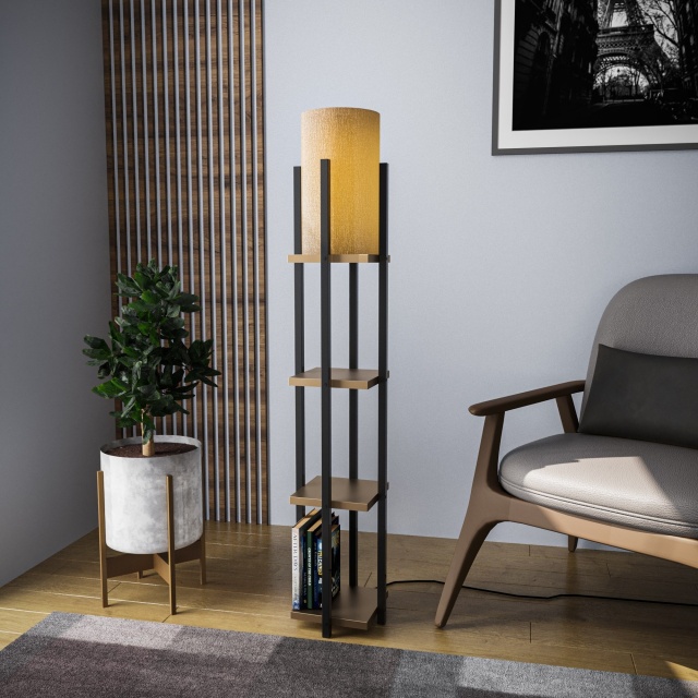 Lampadar multicolor/auriu din metal 130 cm Bettie Elly The Home Collection