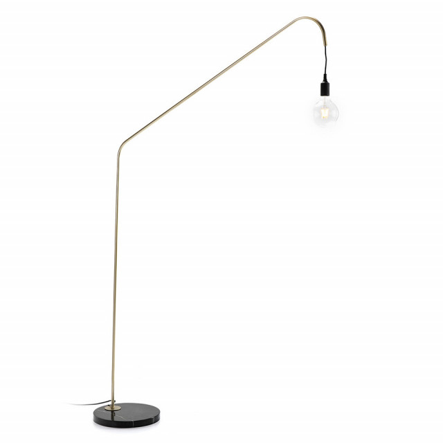 Lampadar negru/auriu din marmura si metal 202 cm Preston Thai Natura