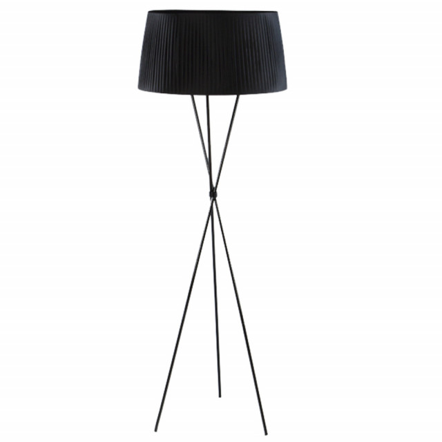 Lampadar negru din textil si metal 180 cm Dover Thai Natura