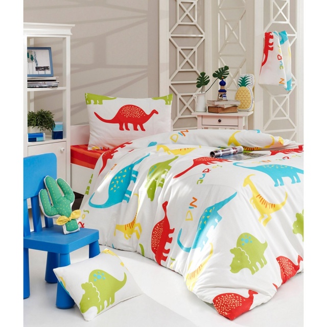 Lenjerie pat multicolora din bumbac Dino The Home Collection