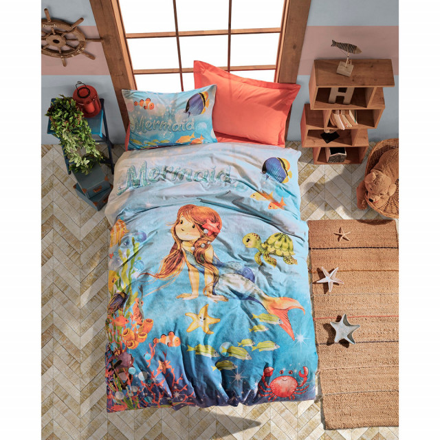 Lenjerie pat multicolora din bumbac Mermaid The Home Collection