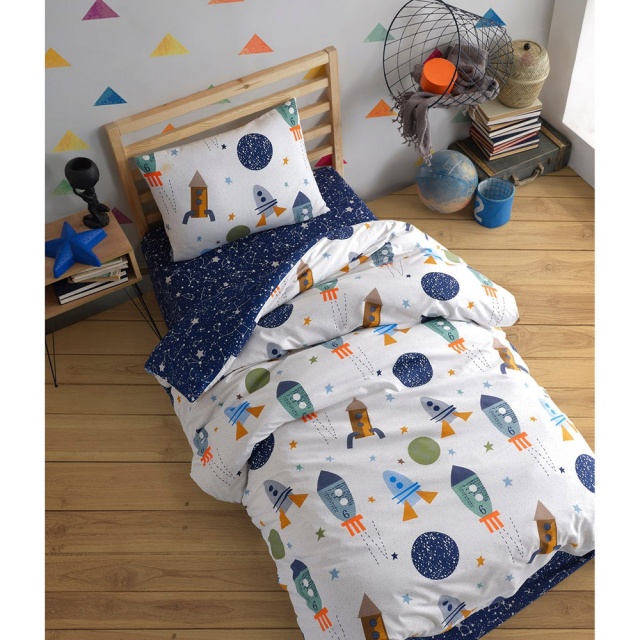 Lenjerie pat multicolora din bumbac SpaceX The Home Collection