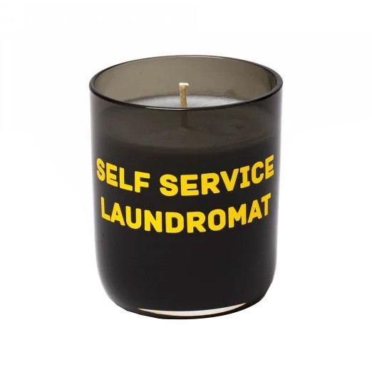 Lumanare cu suport negru din sticla 8 cm Self Service Laundromat Seletti
