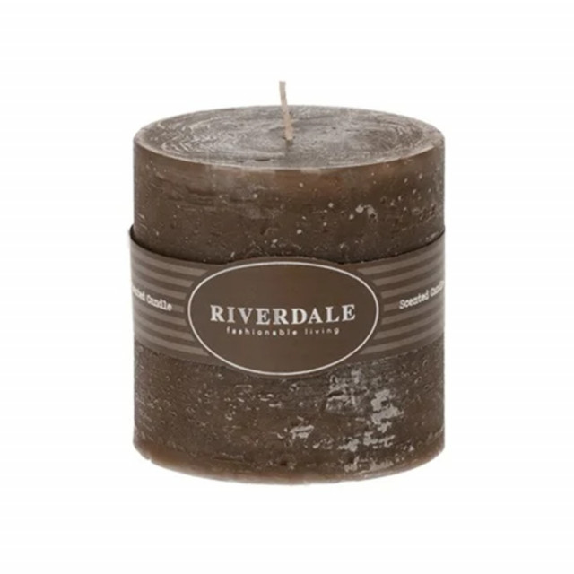 Lumanare parfumata maro din parafina 10 cm Pillar Riverdale