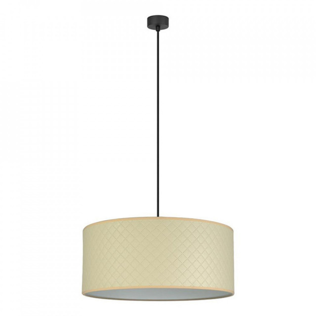Lustra ivorie/neagra din piele ecologica si otel Aki XL Sotto Luce