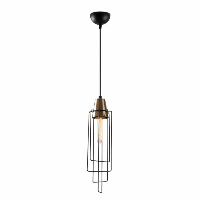 Lustra neagra din metal Wire Long The Home Collection