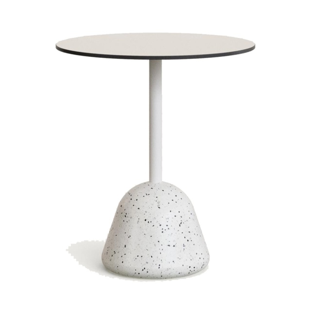 Masa bar exterior alba din ciment 68 cm Tiaret Low Kave Home