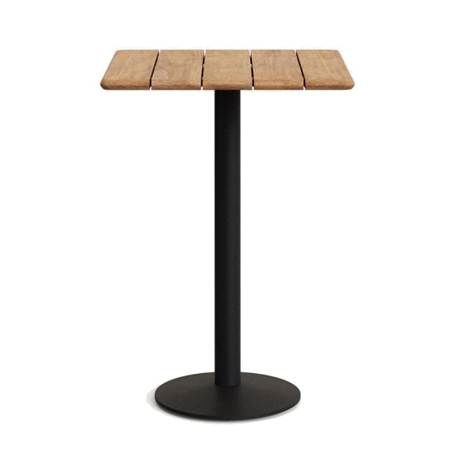 Masa bar exterior maro/neagra din lemn 70x70 cm Saura Natural Kave Home