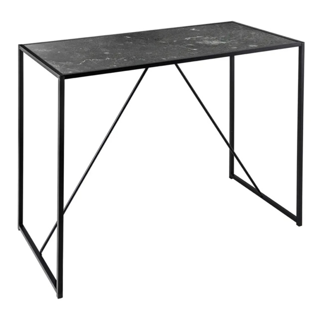 Masa bar neagra din metal 60x120 cm Slim Line The Home Collection
