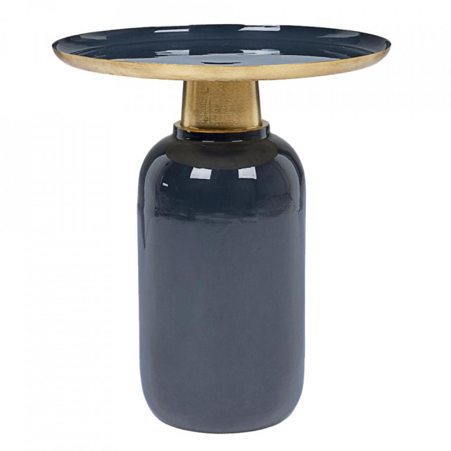 Masa de cafea albastra/maro alama din metal 41 cm Nalima Bizzotto