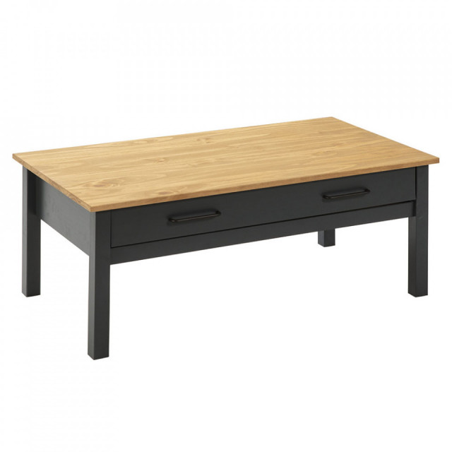 Masa de cafea albastra/maro din lemn 55x100 cm Miranda The Home Collection